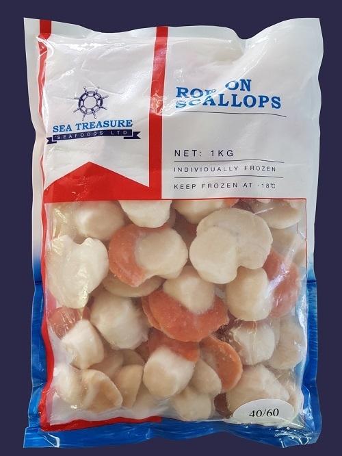 Scallops Imported Roe-On 40/60 - 10 x 1kg