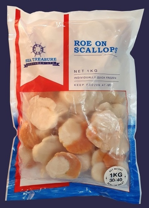 Scallops Imported Roe-On 30/40 - 10 x 1kg