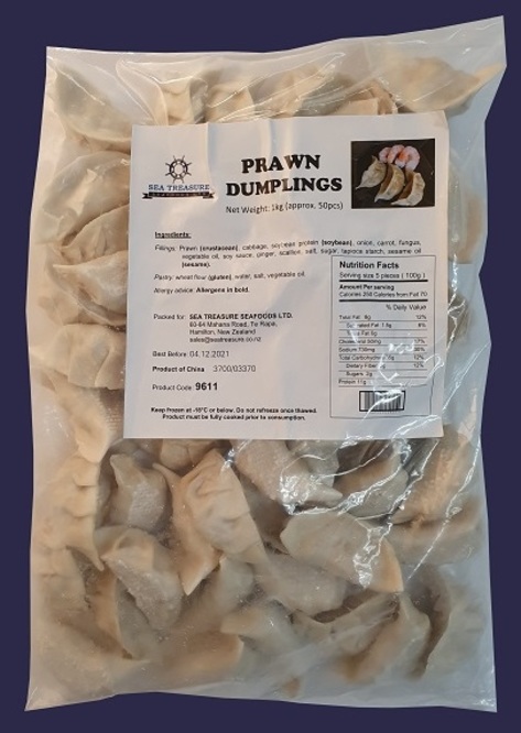 Prawn Dumplings 50 x 20 gram - 10 x 1kg