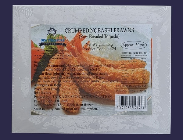 Crumbed Nobashi Prawns 21/25 - 10 x 1kg
