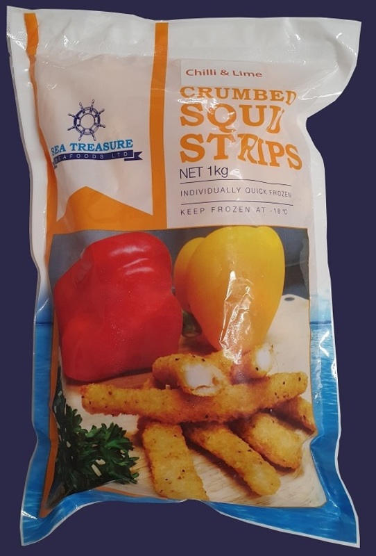 Squid Tenders Crumbed Chilli & Lime - 5 x 1kg